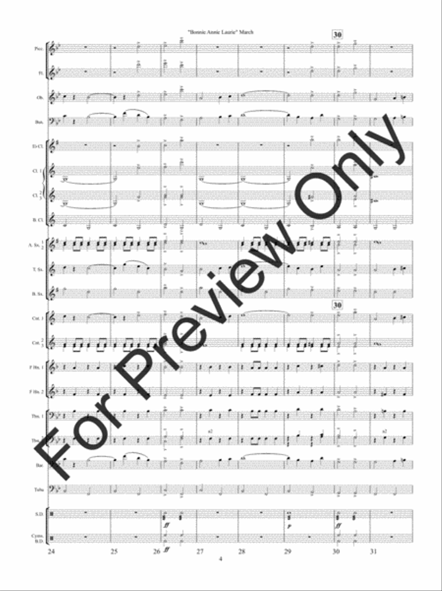 Bonnie Annie Laurie March (Score) Concert Band scores gallery preview page 7