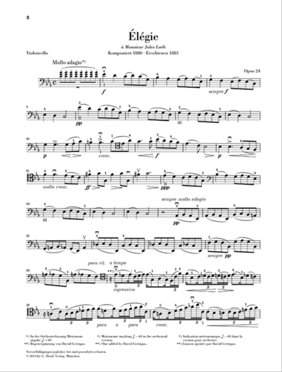 Gabriel Fauré – Élégie for Violoncello and Piano, Op. 24