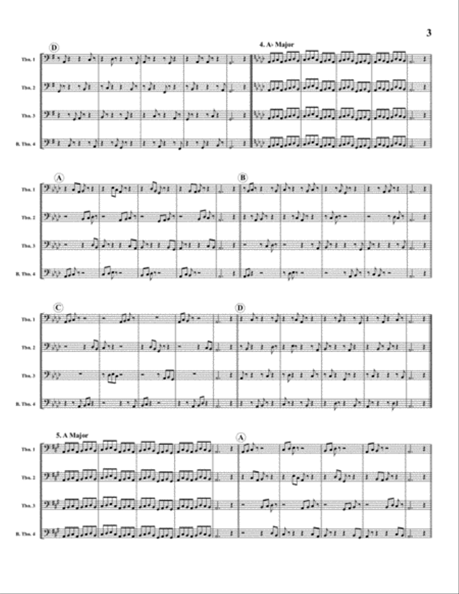 Donut Etudes: Coordination Studies in 12 Keys for 4-Part Trombone Ensemble, Volume 2 4-Part scores gallery preview page 4