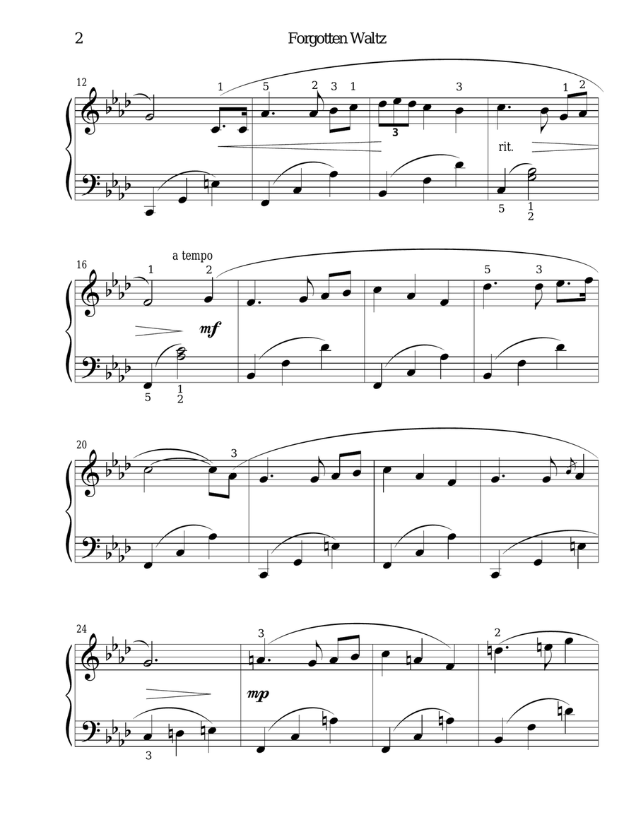Forgotten Waltz Piano Method scores gallery preview page 2