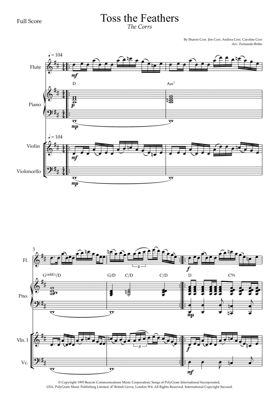 Toss The Feathers Small Ensemble scores gallery preview page 1