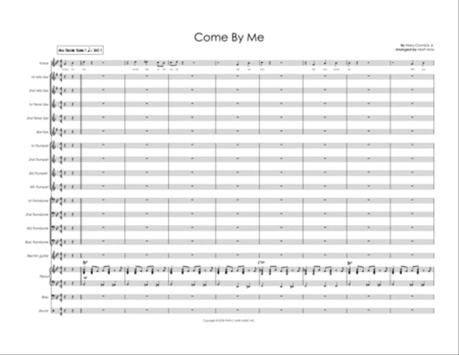 Come By Me Jazz Ensemble scores gallery preview page 1