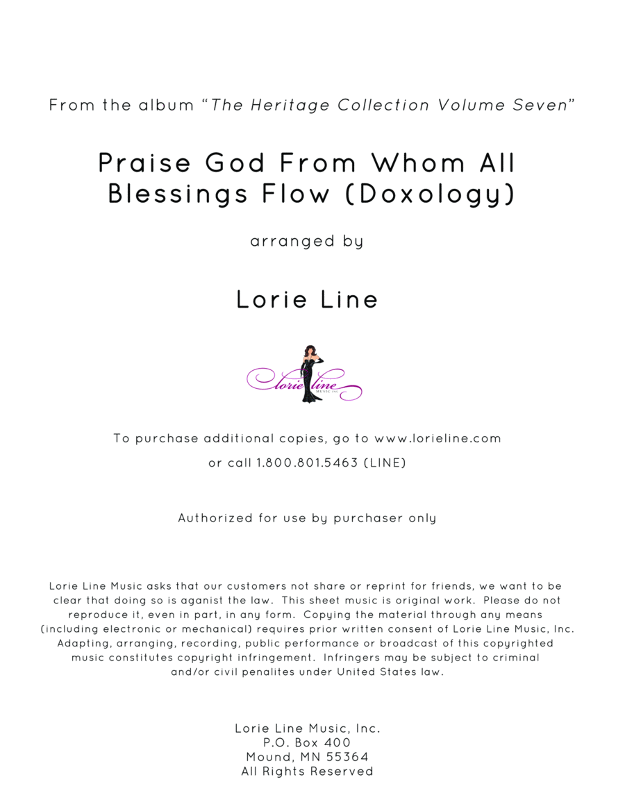 Praise God From Whom All Blessings Flow (Doxology) Piano Solo scores gallery preview page 1