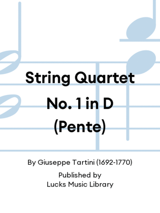 Book cover for String Quartet No. 1 in D (Pente)