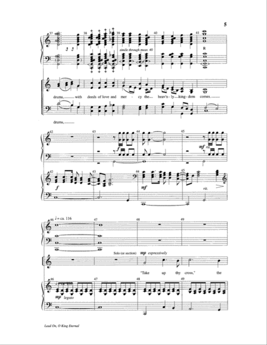 Lead On, O King Eternal 4-Part scores gallery preview page 5