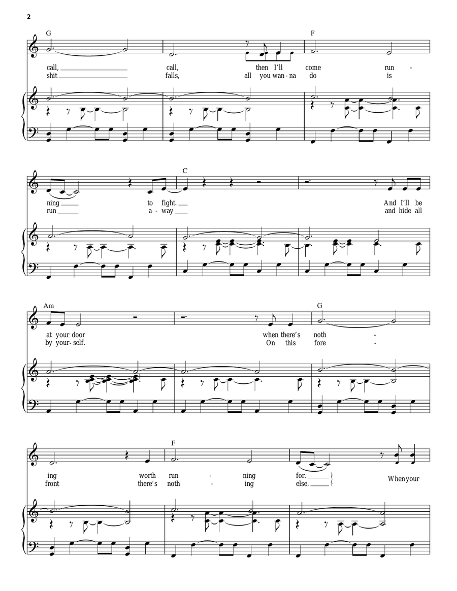 When Your Mind's Made Up (from Once) Piano, Vocal scores gallery preview page 2