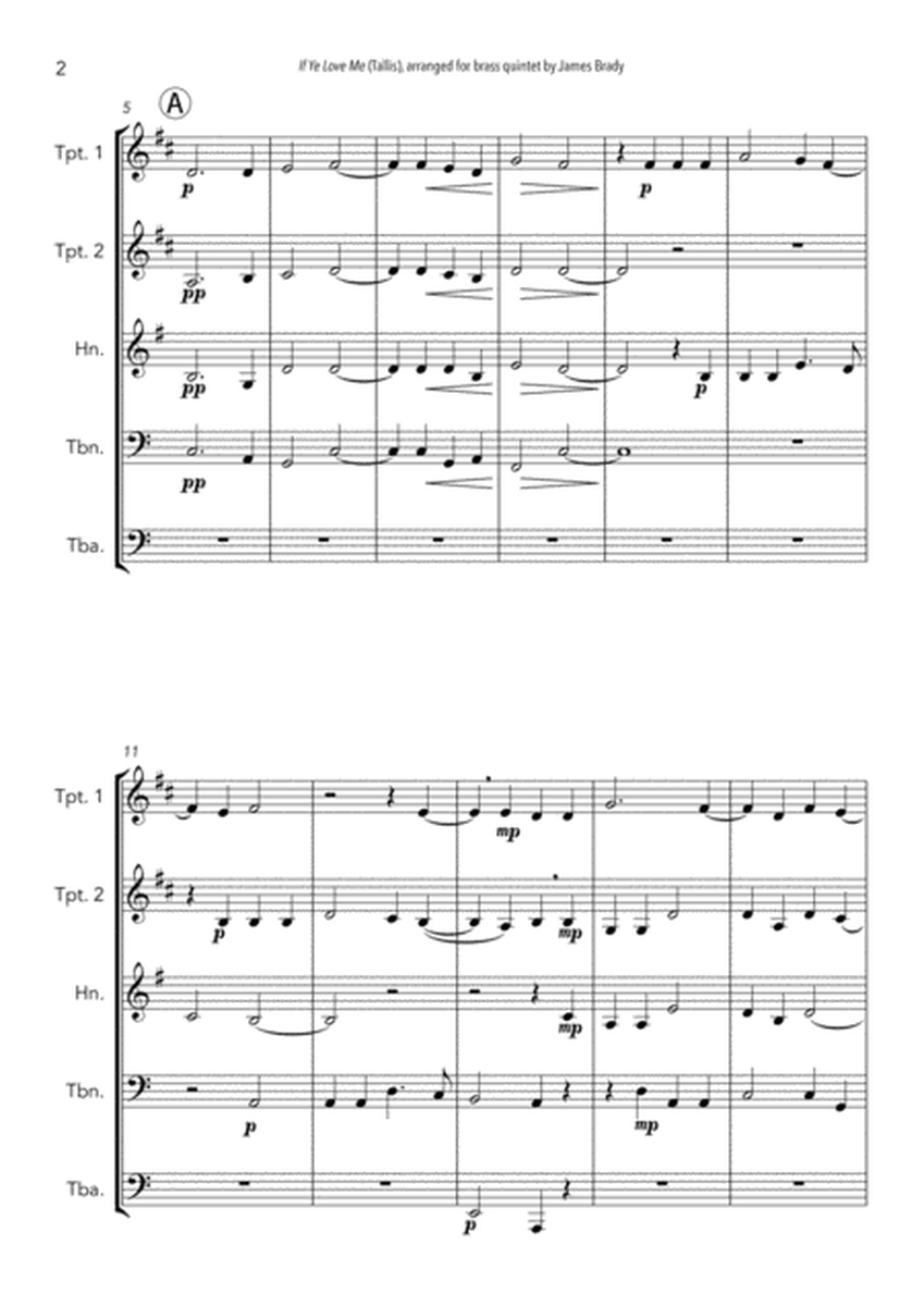 If Ye Love Me, by Thomas Tallis - easy Brass Quintet arrangement image number null