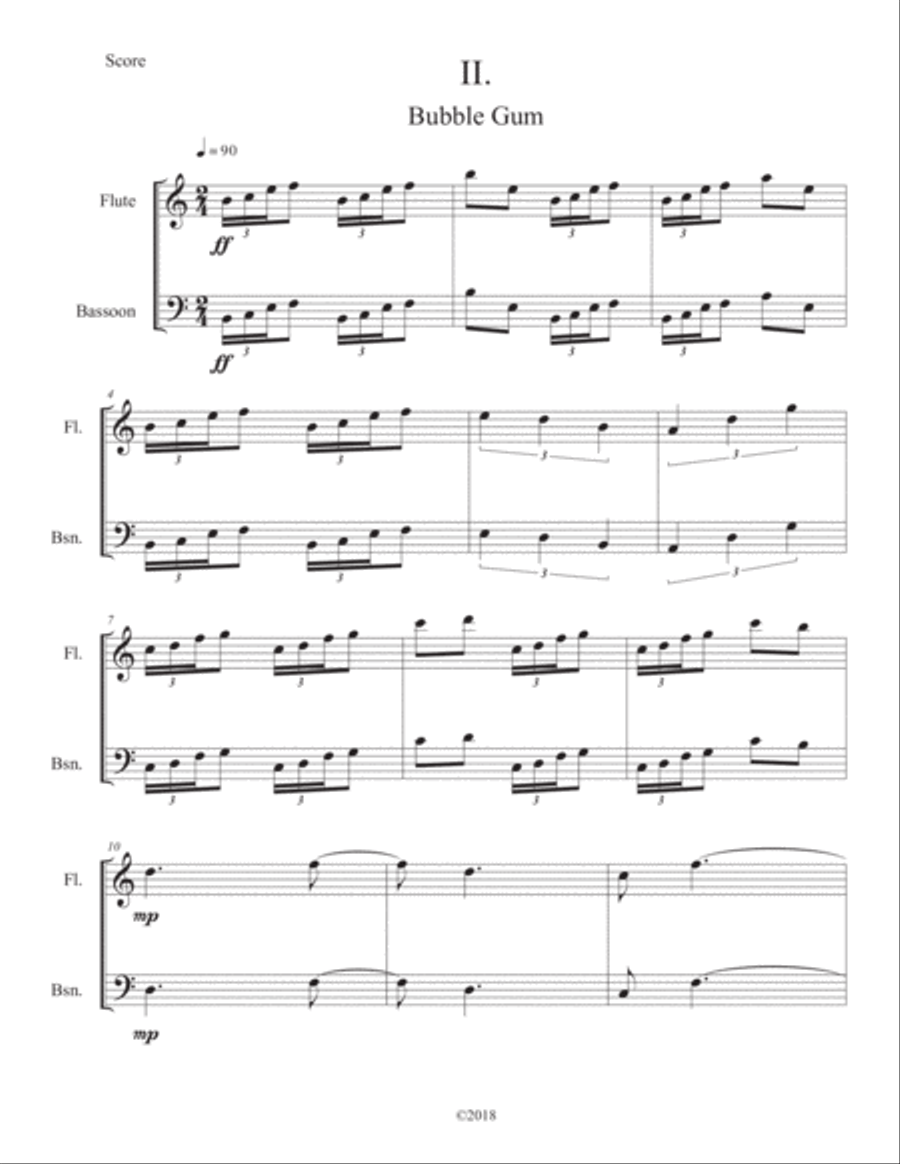 Duo for Flute and Bassoon Woodwind Duet scores gallery preview page 4