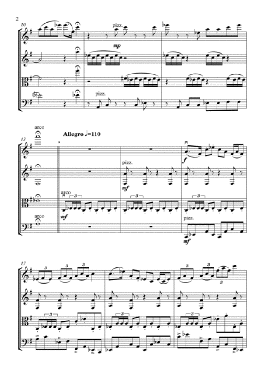 4 notes for 4 strings String Quartet scores gallery preview page 2