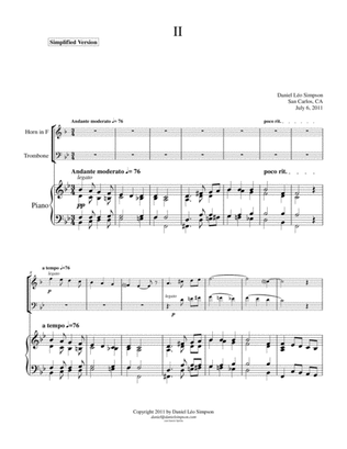 Trio for Horn, Trombone and Piano (2nd mov. simplified)