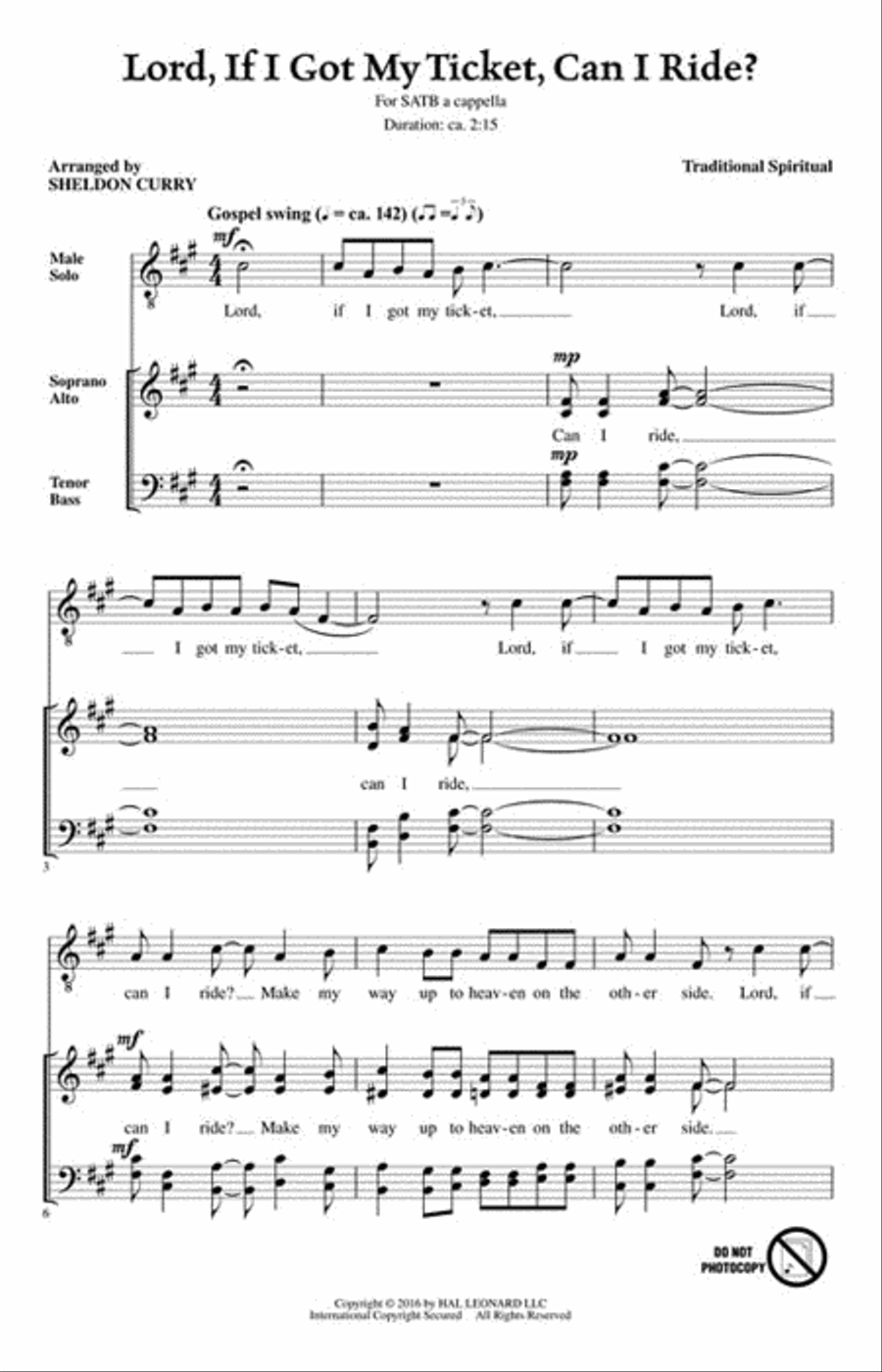 Lord, If I Got My Ticket, Can I Ride? 4-Part scores gallery preview page 2