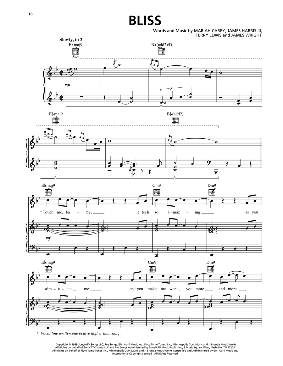 Bliss Bliss Piano, Vocal, Guitar scores gallery preview page 1
