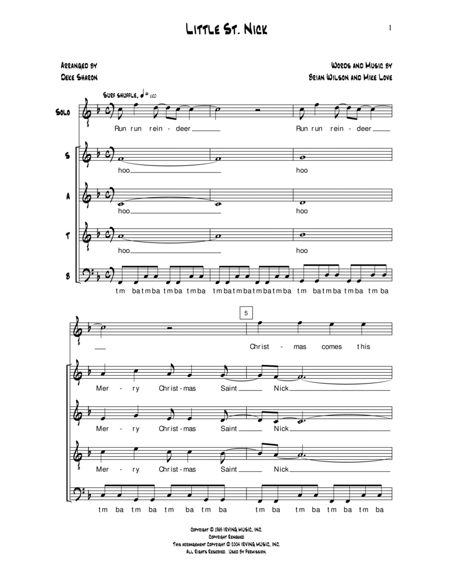 Little St. Nick 4-Part scores gallery preview page 1
