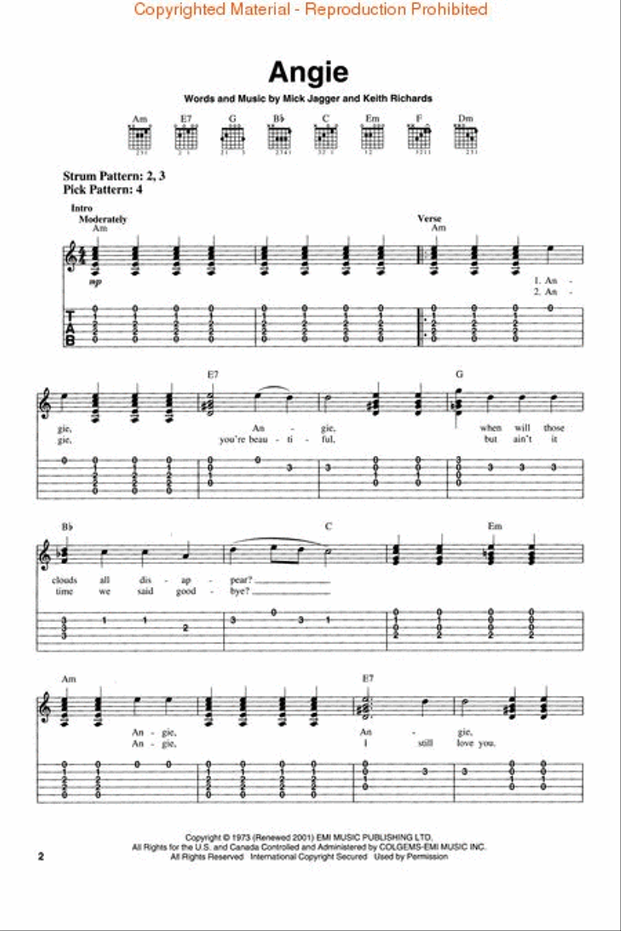 Acoustic Rock Hits for Easy Guitar – 2nd Edition Acoustic Guitar scores gallery preview page 2