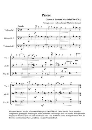 Book cover for Martini-Prière pour 3 violoncelles
