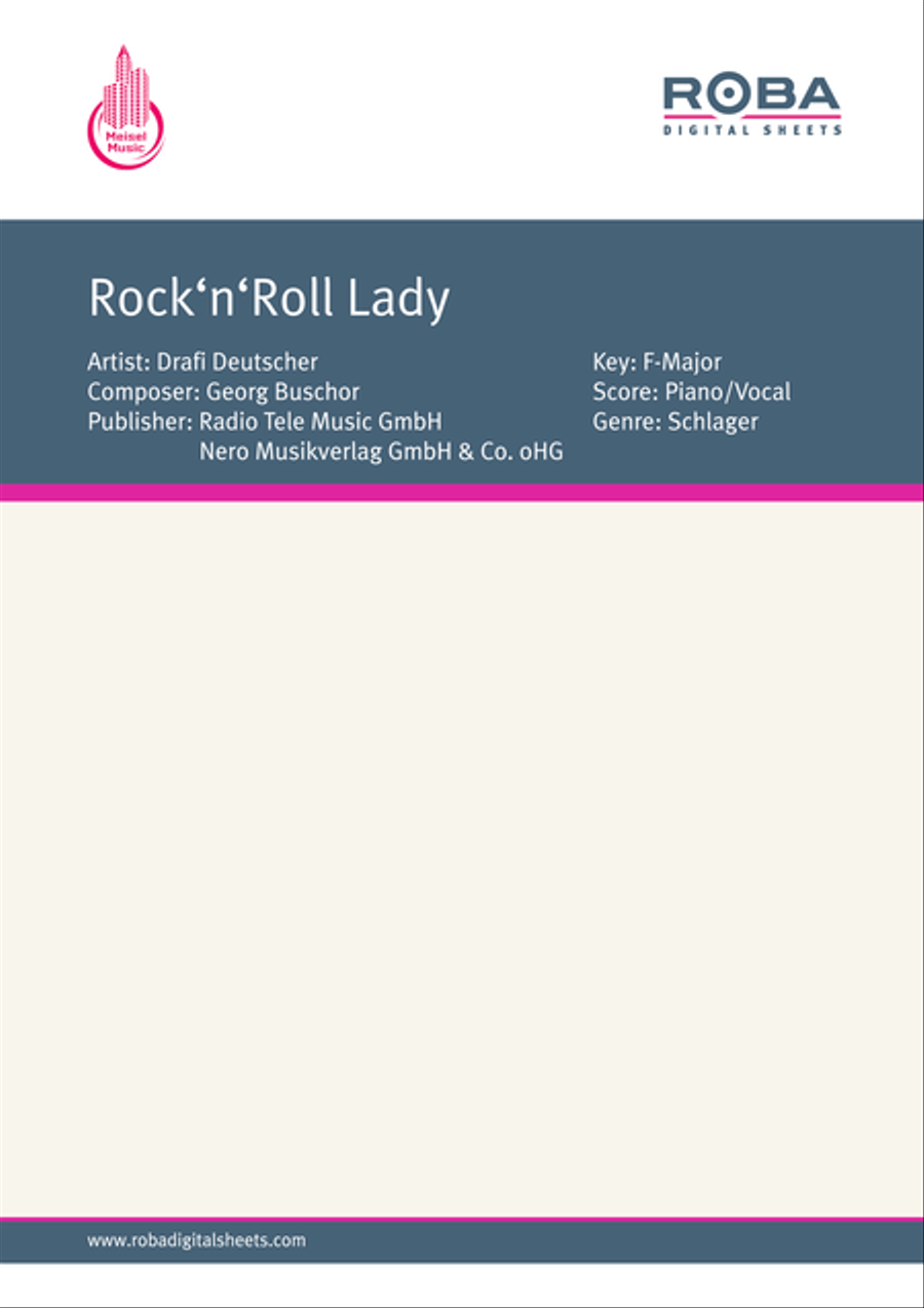 Rock'n'Roll Lady Rock'n'Roll Lady Piano, Vocal scores gallery preview page 1