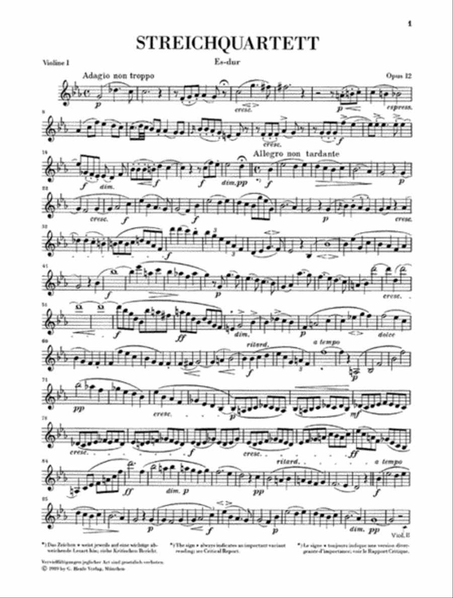 String Quartets Op. 12 and 13 String Quartet scores gallery preview page 3