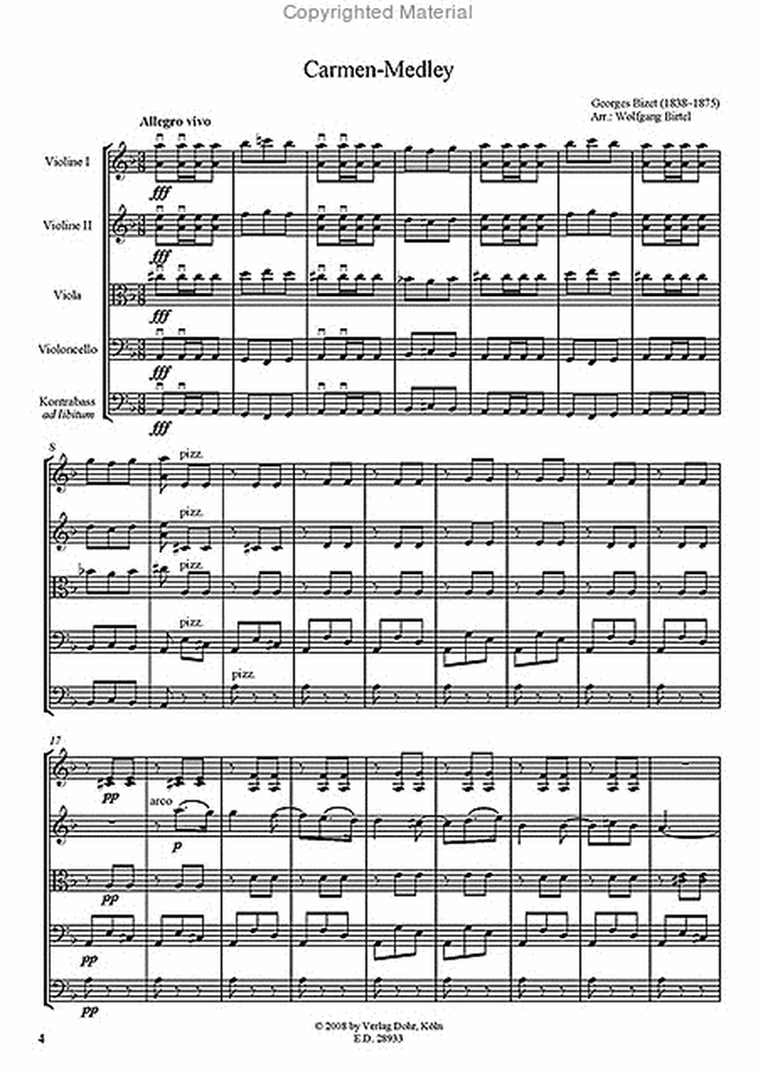 Carmen-Medley (für Streichquartett)