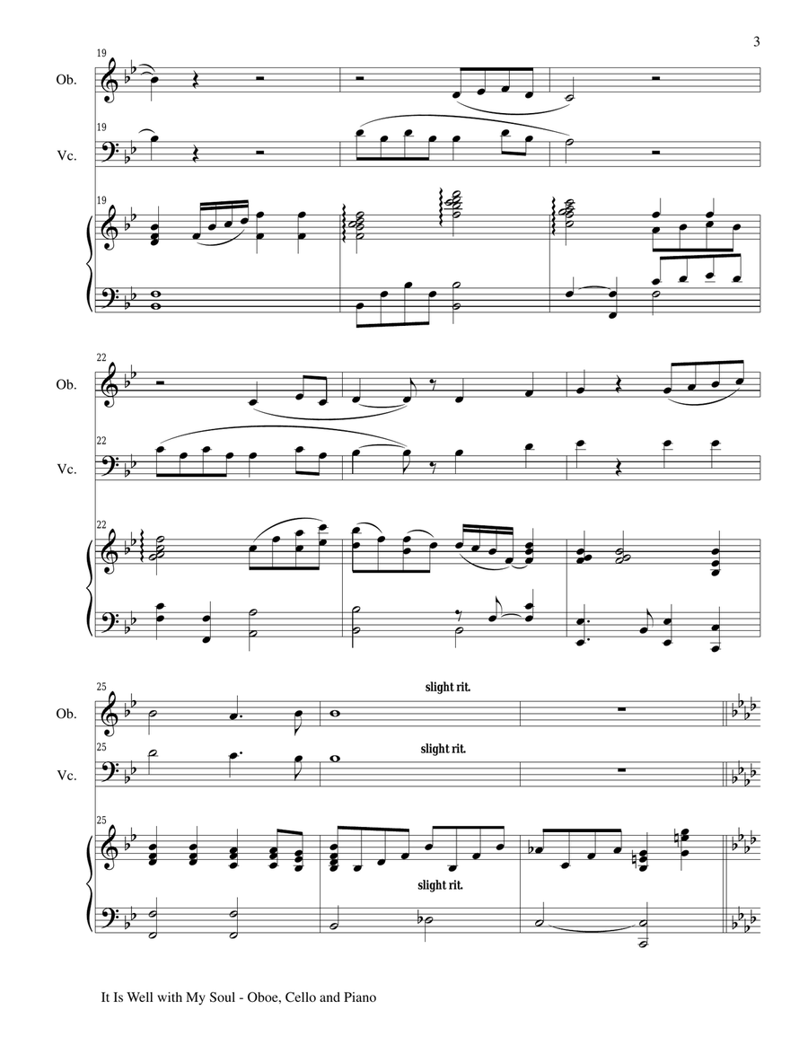 IT IS WELL WITH MY SOUL (Trio - Flute, Cello, Piano with Score and Parts) Flute scores gallery preview page 3