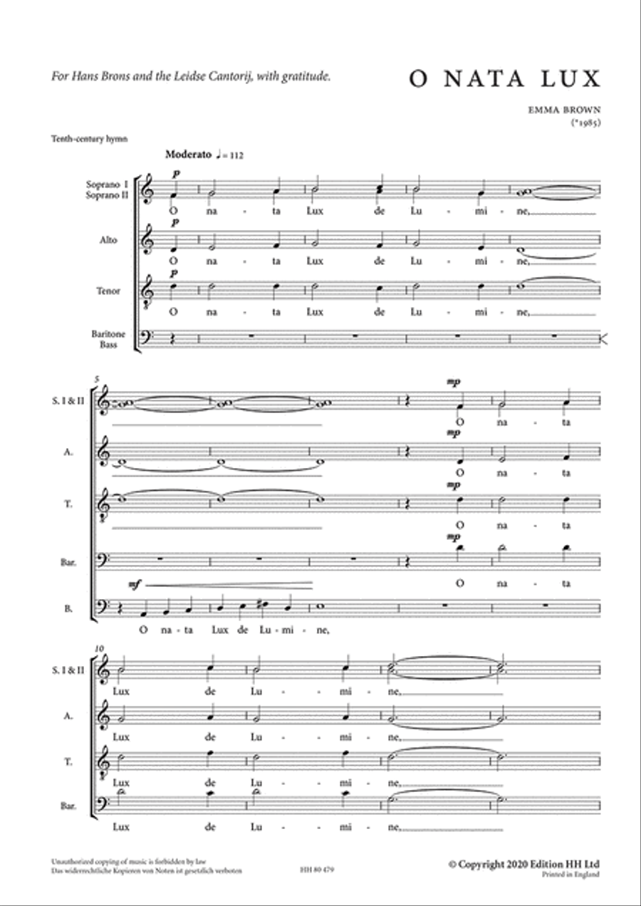 O Nata Lux O Nata Lux SSATBB scores gallery preview page 2