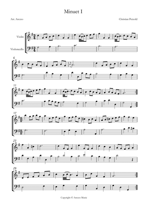 Bach bwv anh 114 minuet in g violin and cello sheet music with ornaments