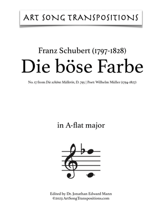 SCHUBERT: Die böse Farbe, D. 795 no. 17 (transposed to A-flat major)