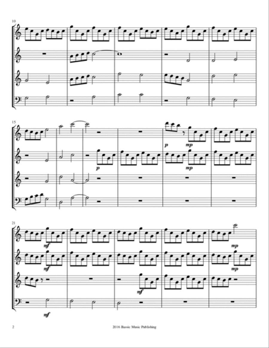 Rainshine for Wind Quartet Woodwind Quartet scores gallery preview page 3