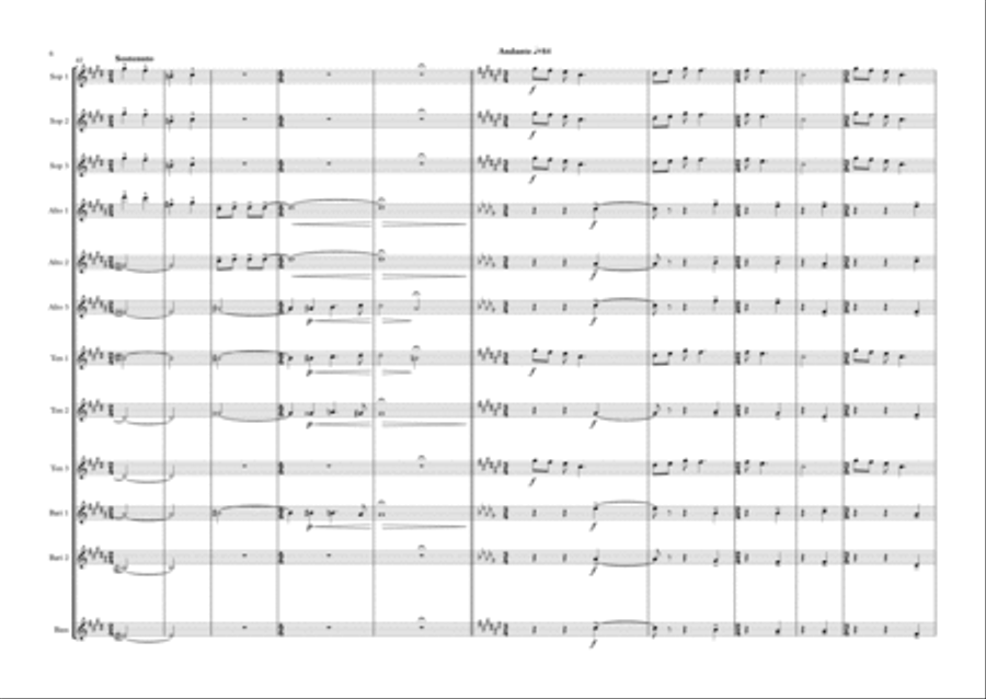 Hungarian Peasant Songs, arranged for Saxophone Choir Woodwind Ensemble scores gallery preview page 6