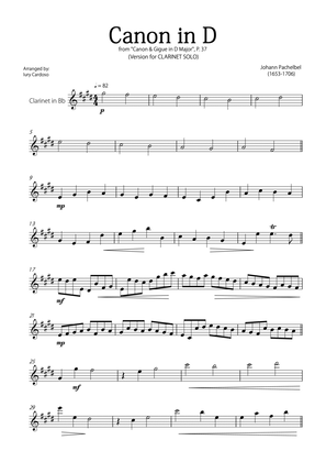 "Canon in D" by Pachelbel - Version for CLARINET SOLO.