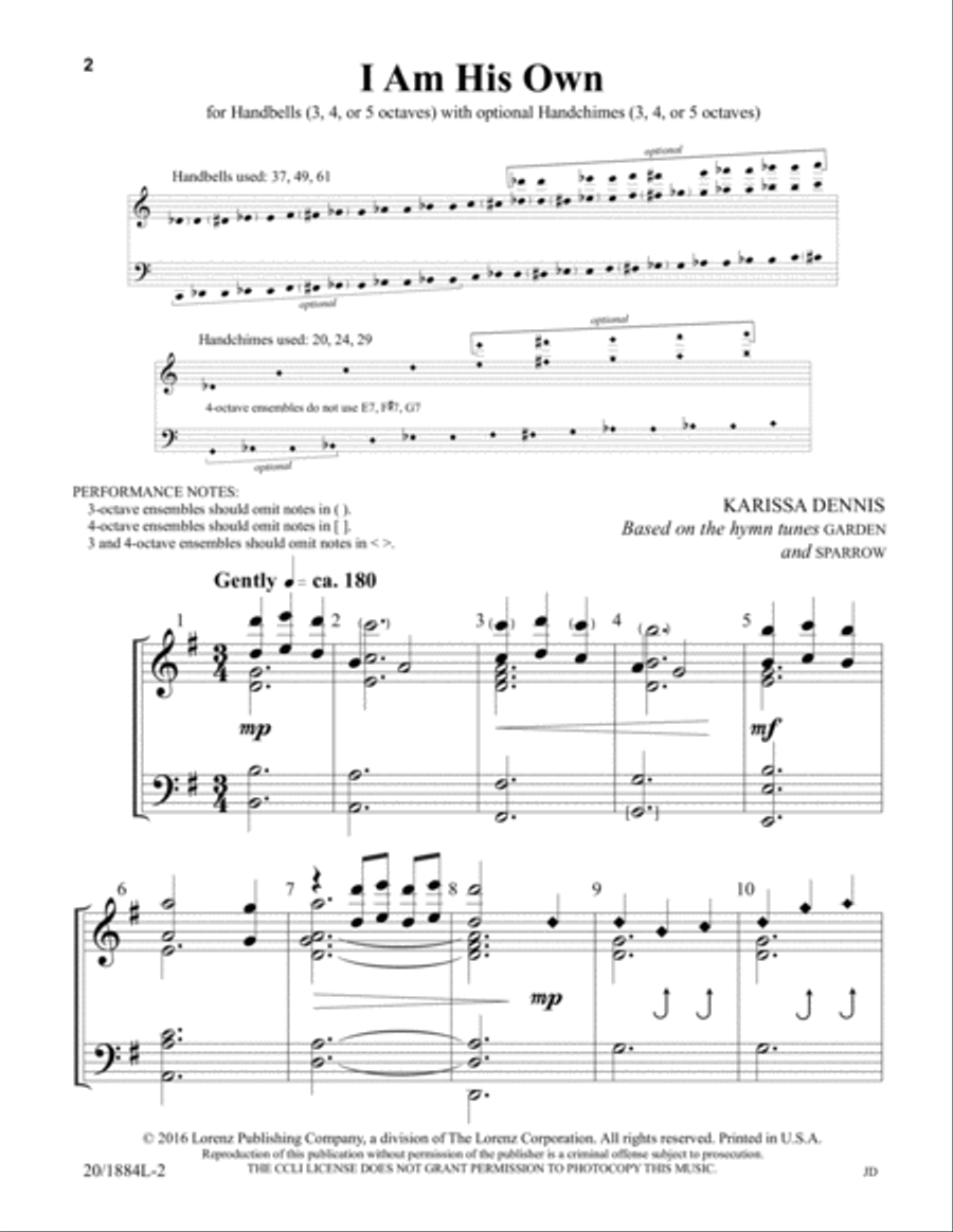 I Am His Own 5-Octaves scores gallery preview page 2