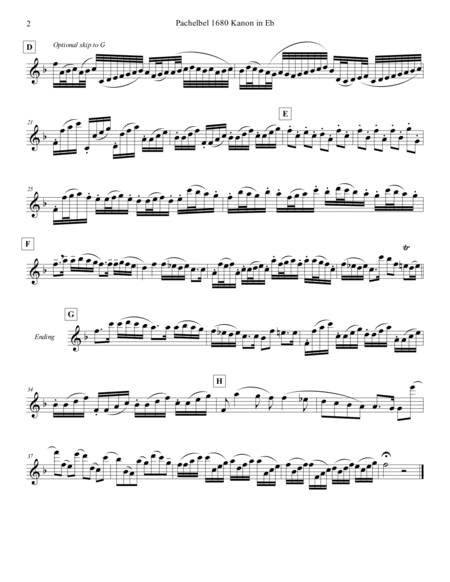 Pachelbel Canon in Eb Fakecharts Leadsheets