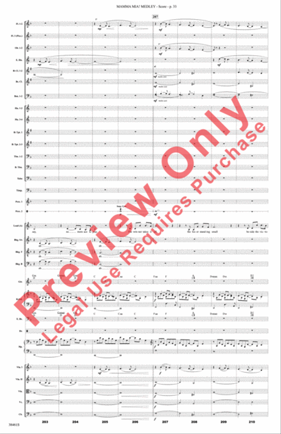 Mamma Mia! Medley Mamma Mia! Medley Full Orchestra scores gallery preview page 34
