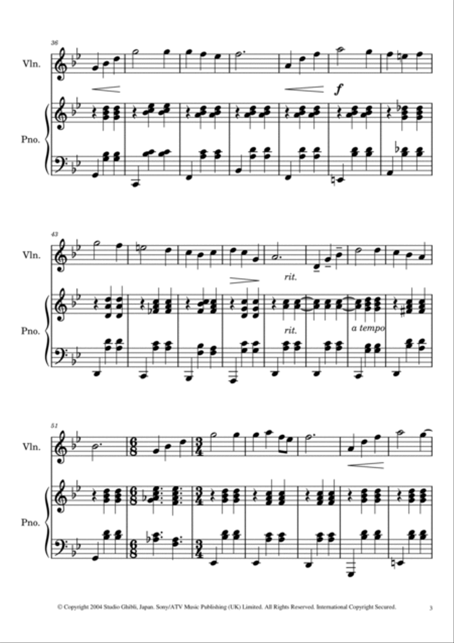 Merry-go-round Of Life Violin Solo scores gallery preview page 3