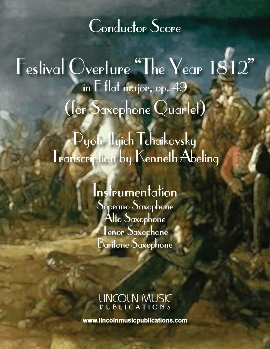 1812 Overture (for Saxophone Quartet SATB) Saxophone Quartet scores gallery preview page 1