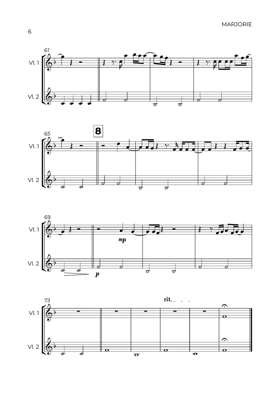 Marjorie String Duet scores gallery preview page 6