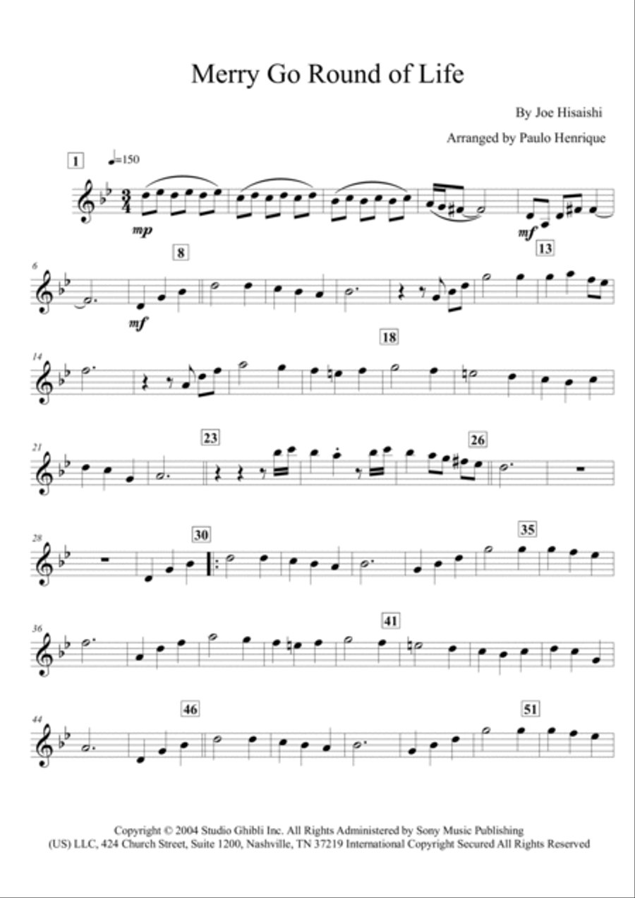 Merry-go-round Of Life Violin Solo scores gallery preview page 2