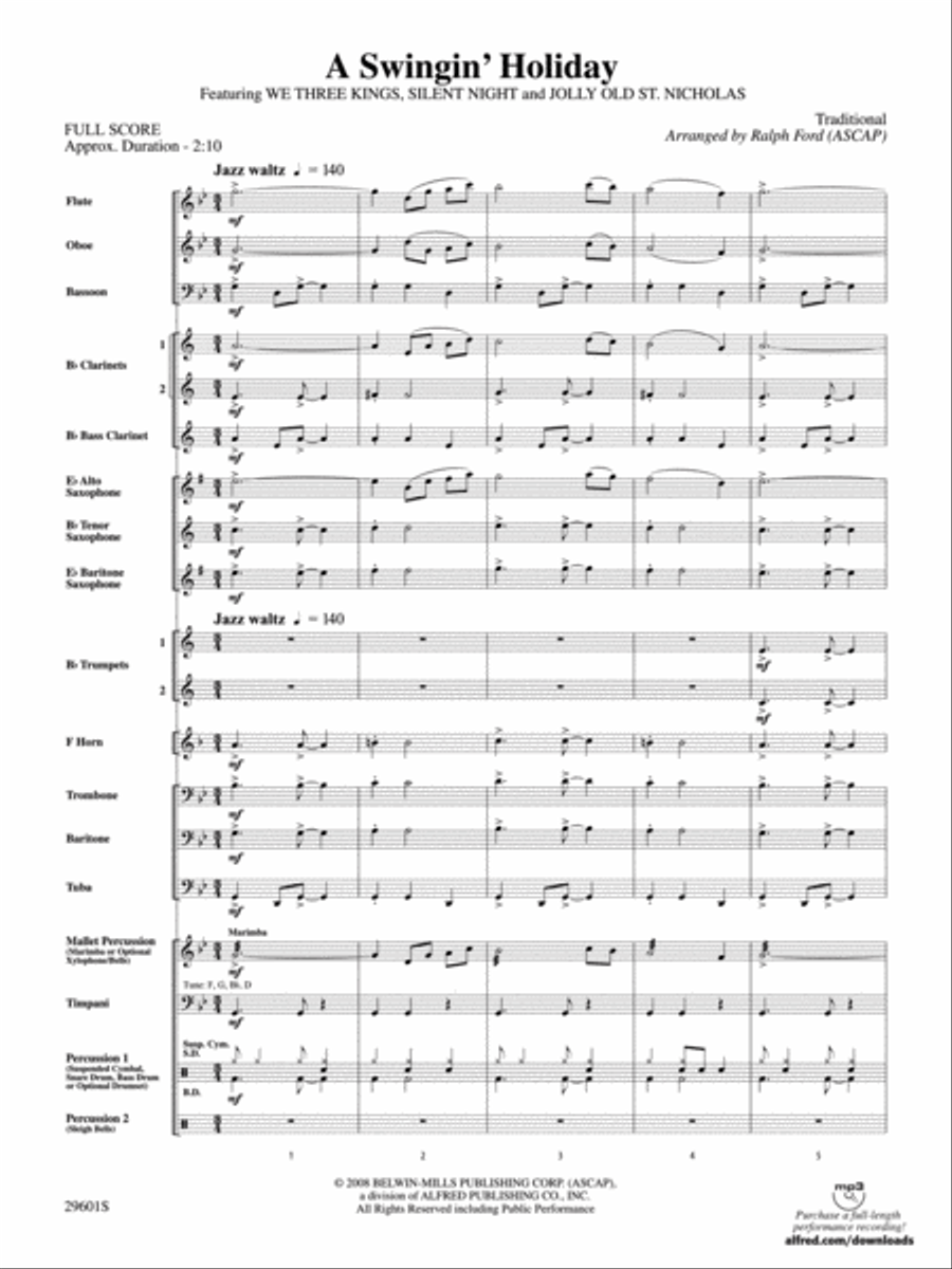 A Swingin' Holiday A Swingin' Holiday Concert Band scores gallery preview page 2