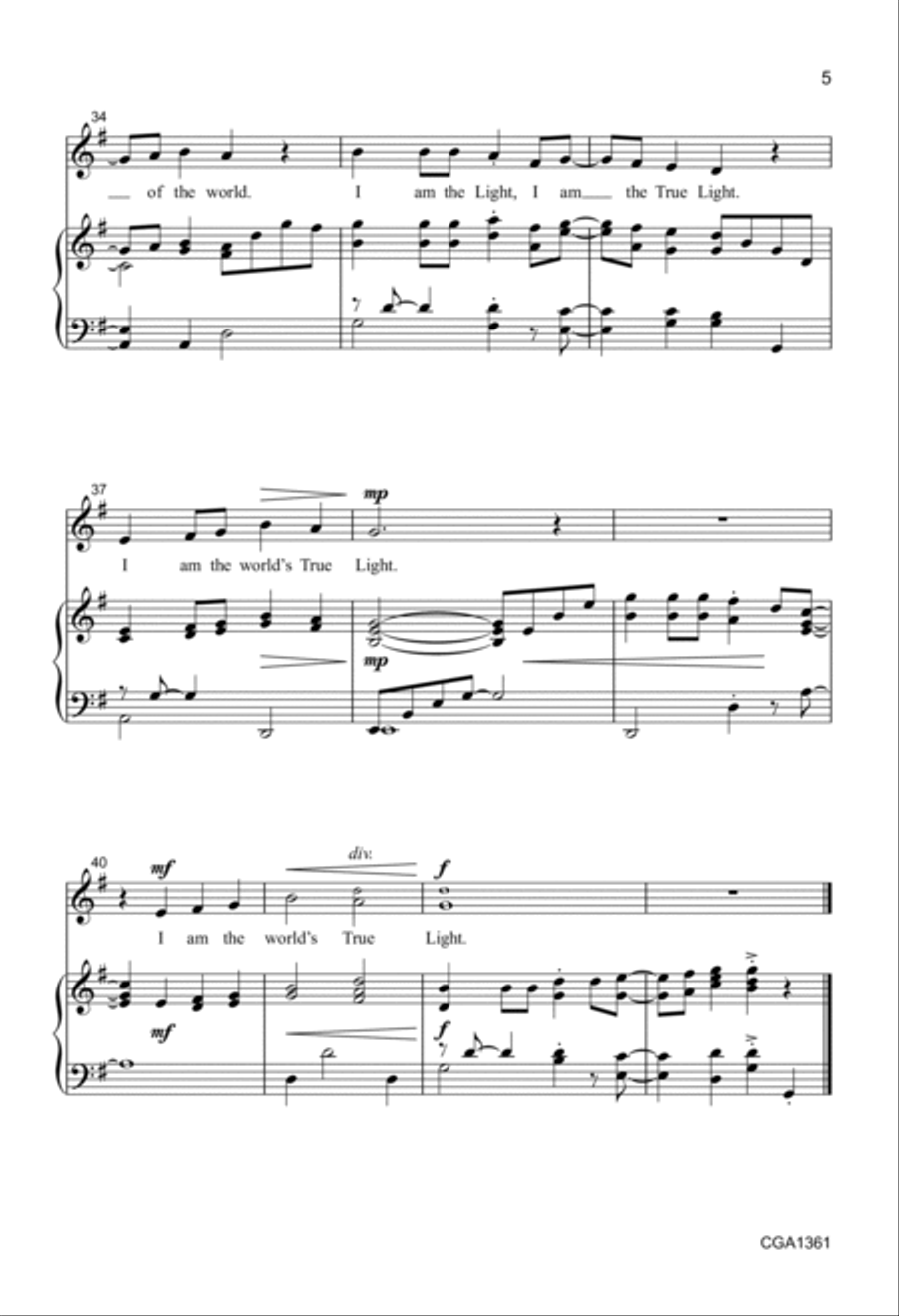 Shine Your Light Unison Choir scores gallery preview page 5