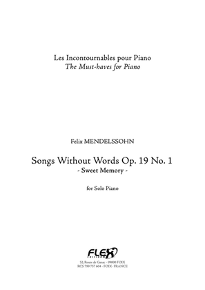 Book cover for Songs without Words Op. 19 No. 1 - Sweet Memory