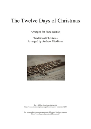 Book cover for The Twelve Days of Christmas arranged for Flute Quintet