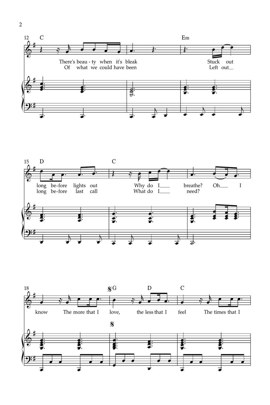 Boat Piano, Vocal, Guitar scores gallery preview page 2