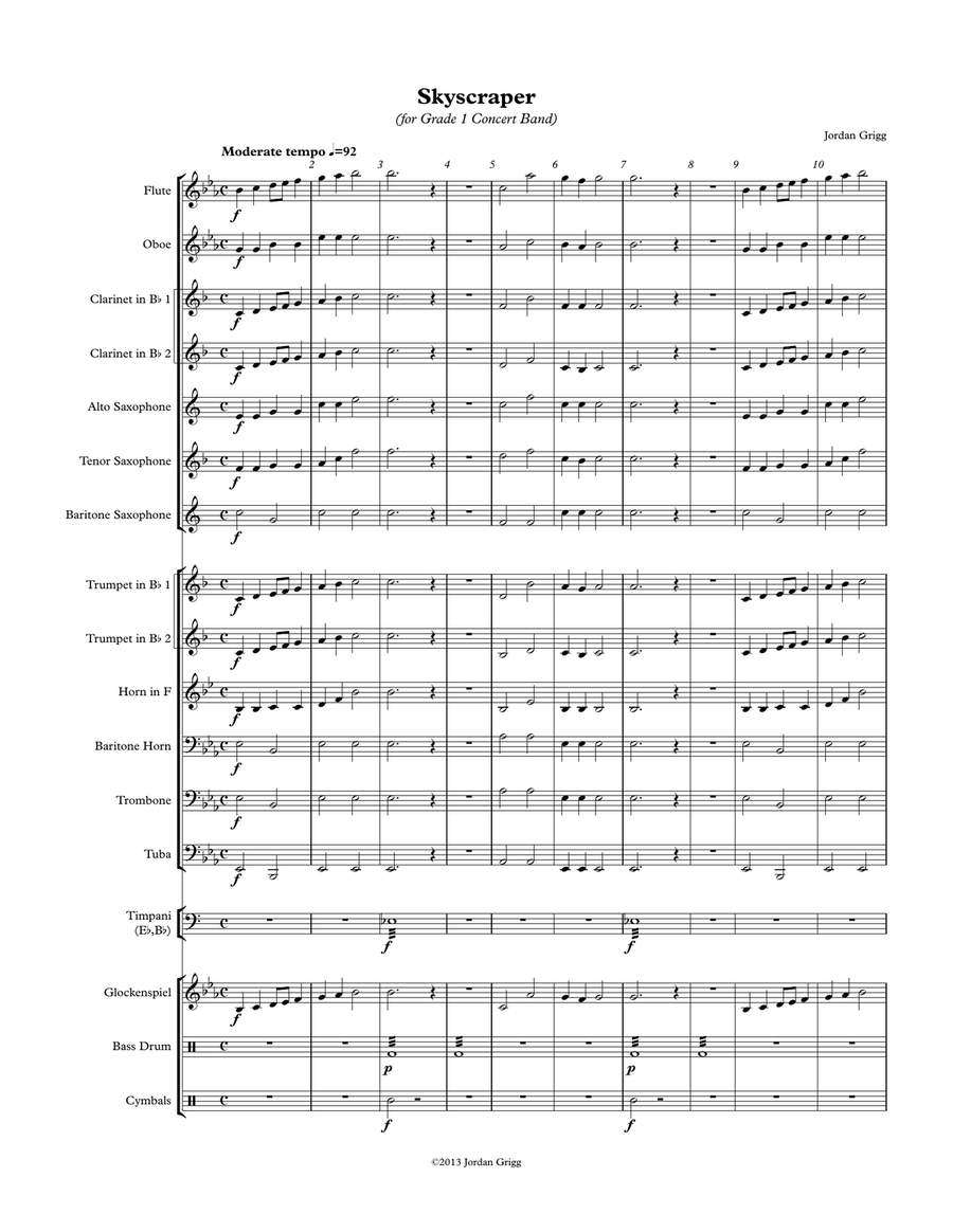 Skyscraper (for Grade 1 Concert Band) Concert Band scores gallery preview page 1