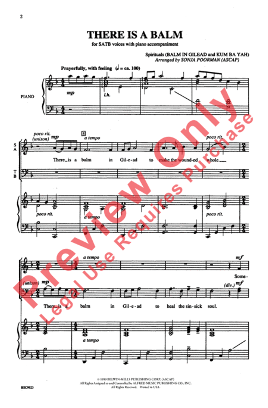There Is a Balm 4-Part scores gallery preview page 2
