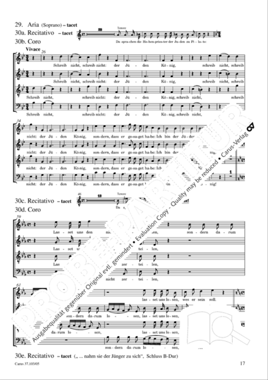 St. John Passion (Johannes-Passion) SSATB scores gallery preview page 18
