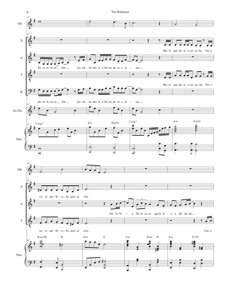 Via Dolorosa Via Dolorosa Piano, Vocal scores gallery preview page 6