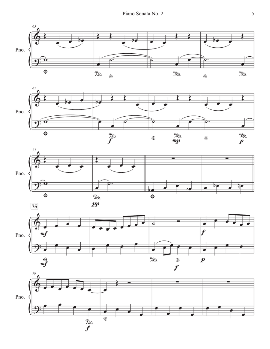 Piano Sonata No. 2 Easy Piano scores gallery preview page 4