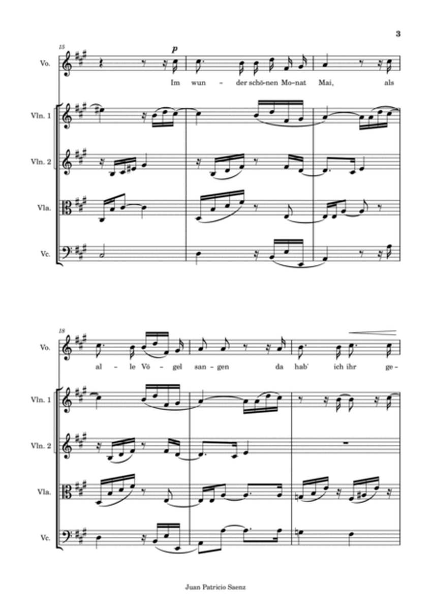 Robert Schumann - Dichterliebe Op.48 No.1 - Im wunderschönen Monat Mai - String quartet arrangement