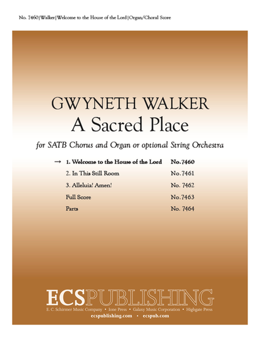 A Sacred Place: 1. Welcome to the House of the Lord (Organ/Choral Score) image number null