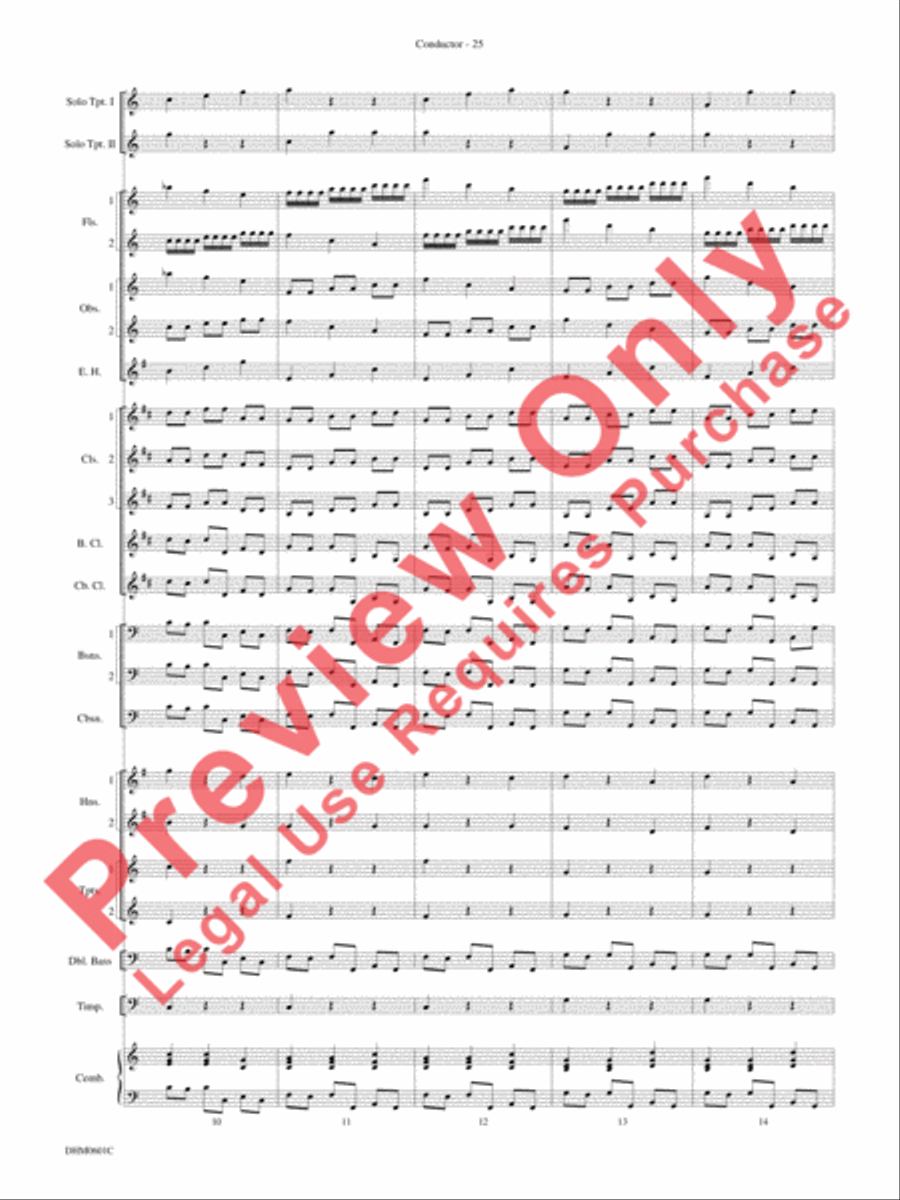 Concerto in C Major for Two Trumpets (I. Allegro, II. Largo, III. Allegro) Concert Band scores gallery preview page 29