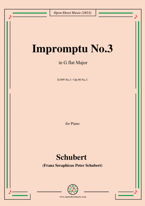 Book cover for Schubert-Impromptu No.3 in G flat Major,for piano